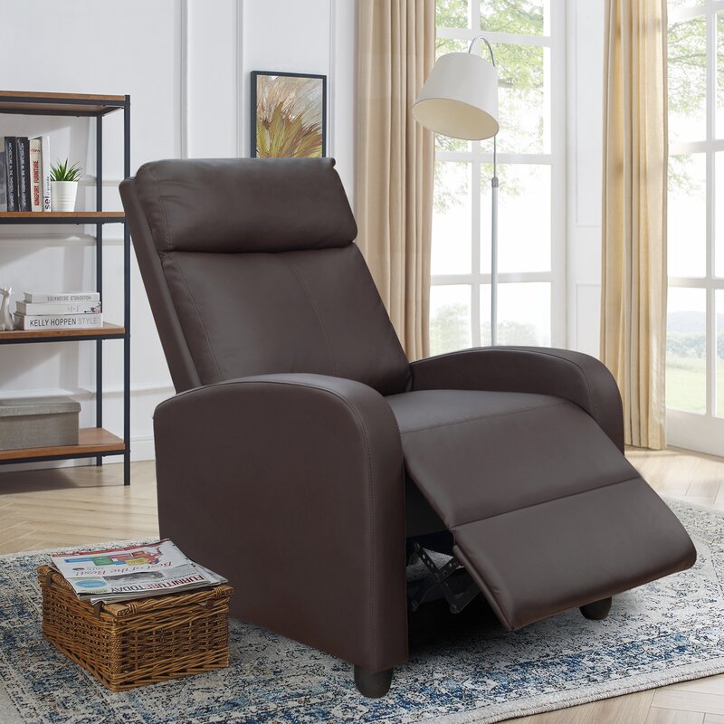 Ebern Designs Sykora Vegan Leather Recliner Reviews Wayfair